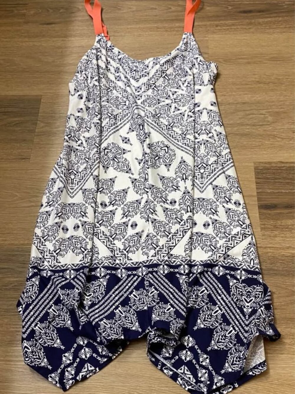 Apt. 9 Intimates Boho Paisley Handkerchief Hem Chemise Slip Dress - Large
